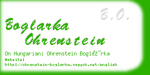 boglarka ohrenstein business card